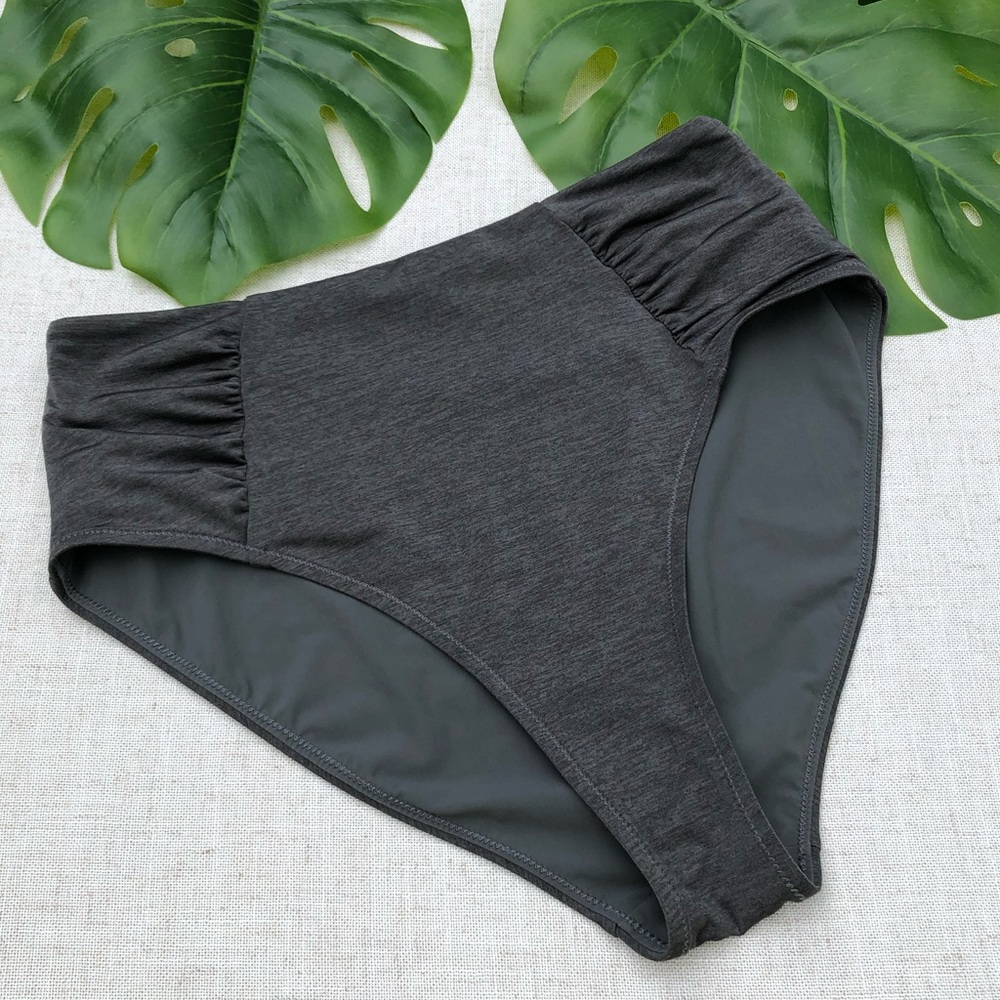 Athleta High Rise Swim Bottoms Side Ruching